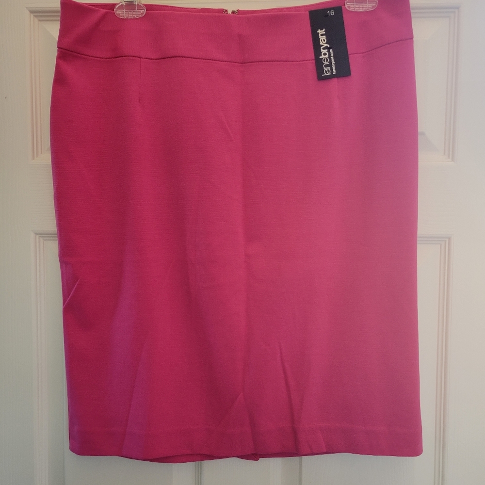 Bright pink pencil skirt
